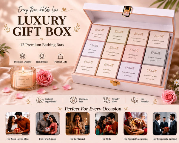 Luxury Gift Set of 12 Bathing Bars (Royal White)