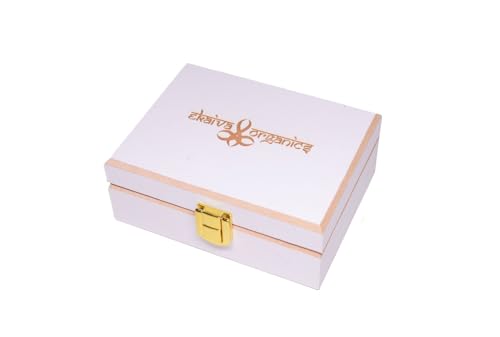 Ekaiva Organics Luxury Gift Box - Deluxe Duo: Sandalwood Saffron & Almond Oil Bathing Bars in an Elegant Engineered Wooden Box