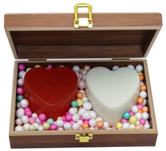 Ekaiva Organics Love Lush: Romantic Essentials Collection : Scented Heart in Redish Brown Box