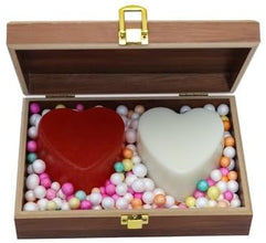 Ekaiva Organics Love Lush: Romantic Essentials Collection : Scented Heart in Redish Brown Box