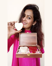 Ekaiva Organics Love Lush: Romantic Essentials Collection : Scented Heart in Redish Brown Box