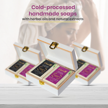 Ekaiva Organics Luxury Gift Box - Classic Collection: Activated Charcoal & English Lavender Bathing Bars in an Elegant Engineered Wooden Box