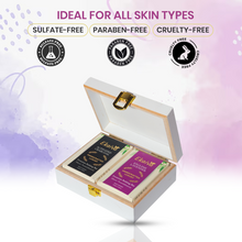 Ekaiva Organics Luxury Gift Box - Classic Collection: Activated Charcoal & English Lavender Bathing Bars in an Elegant Engineered Wooden Box