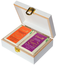 Ekaiva Organics Luxury Gift Box - Deluxe Duo: Sandalwood Saffron & English Lavender Bathing Bars in an Elegant Engineered Wooden Box