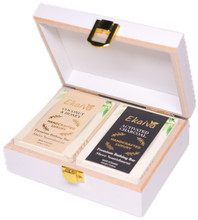 Ekaiva Organics Luxury Gift Box - Deluxe Duo : Activated Charcoal & Coconut Honey Bathing Bars in an Elegant Engineered Wooden Box