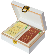 Ekaiva Organics Luxury Gift Box - Deluxe Duo : Jasmine Blossom & Almond Oil Bathing Bars in an Elegant Engineered Wooden Box