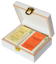 Ekaiva Organics Luxury Gift Box - Deluxe Duo: Jasmine Blossom & Sandalwood Saffron Bathing Bars in an Elegant Engineered Wooden Box