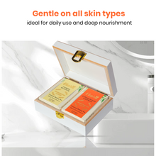 Ekaiva Organics Luxury Gift Box - Classic Collection: Jasmine Blossom & Sandalwood Saffron Bathing Bars in an Elegant Engineered Wooden Box