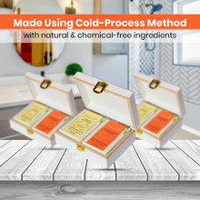 Ekaiva Organics Luxury Gift Box - Classic Collection: Jasmine Blossom & Sandalwood Saffron Bathing Bars in an Elegant Engineered Wooden Box