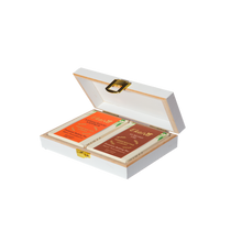 Ekaiva Organics Luxury Gift Box - Deluxe Duo: Sandalwood Saffron & Almond Oil Bathing Bars in an Elegant Engineered Wooden Box