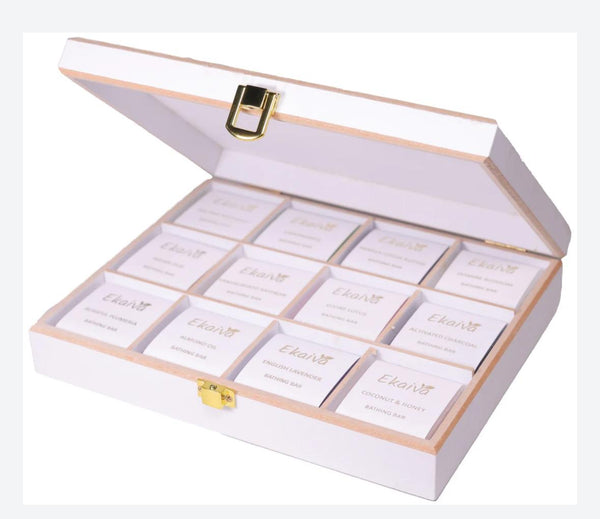 Luxury Gift Set of 12 Bathing Bars (Royal White)