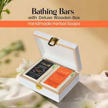 Ekaiva Organics Luxury Gift Box Deluxe Duo Box of Activated Charcoal & Sandalwood Engineered Wooden Box with 2 Luxury Bathing Bars