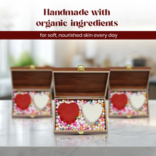 Ekaiva Organics Love Lush: Romantic Essentials Collection : Scented Heart in Redish Brown Box