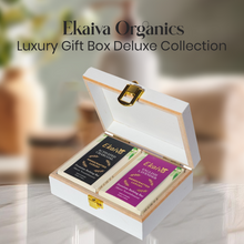 Ekaiva Organics Luxury Gift Box - Deluxe Duo: Activated Charcoal & English Lavender Bathing Bars in an Elegant Engineered Wooden Box
