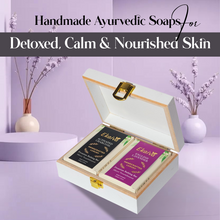 Ekaiva Organics Luxury Gift Box - Deluxe Duo: Activated Charcoal & English Lavender Bathing Bars in an Elegant Engineered Wooden Box