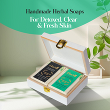 Ekaiva Organics Luxury Gift Box Deluxe Duo Box of Activated Charcoal & Teatree Rosemary Engineered Wooden Box with 2 Luxury Bathing Bars