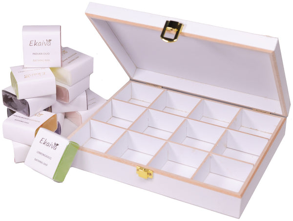 Luxury Gift Set of 12 Bathing Bars (Royal White)