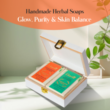 Ekaiva Organics Luxury Gift Box Deluxe Duo Box of Sandalwood Saffron & Teatree Rosemary Engineered Wooden Box with 2 Luxury Bathing Bars